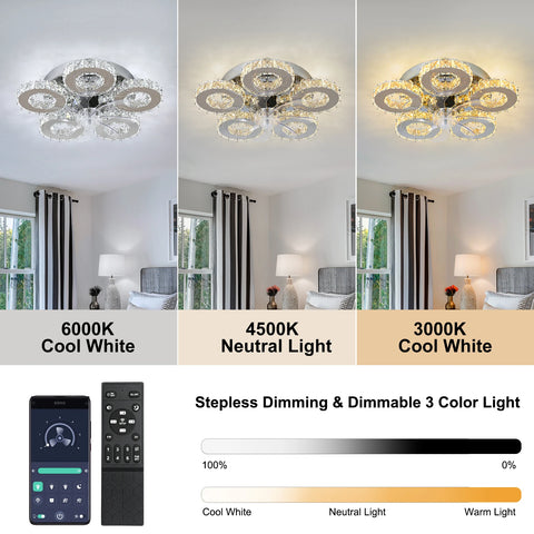 Luxora Beam Luxury Crystal Ceiling Fan