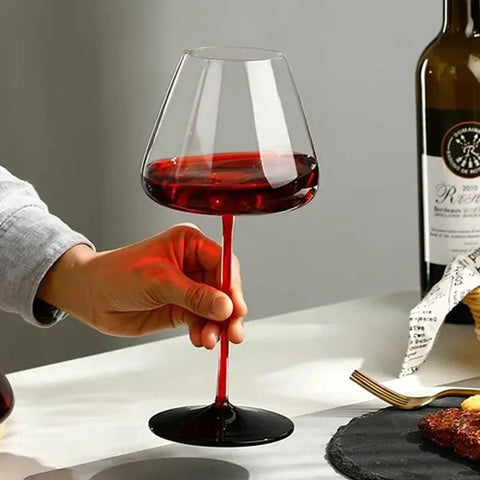 Burgundy Brilliance: 25oz Crystal Champagne Goblet
