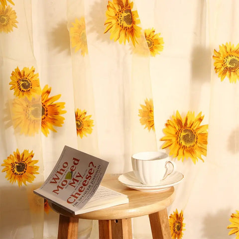Sunflower Window Drape Curtain Liner