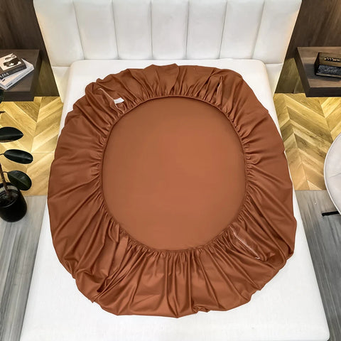 Luxury Glossy Cotton Fitted Bed Sheet