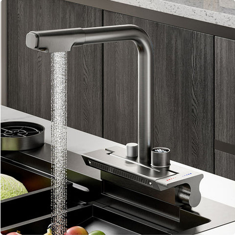 Digital Display Smart Waterfall Faucet