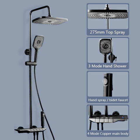 Digital Rainfall Brass Shower