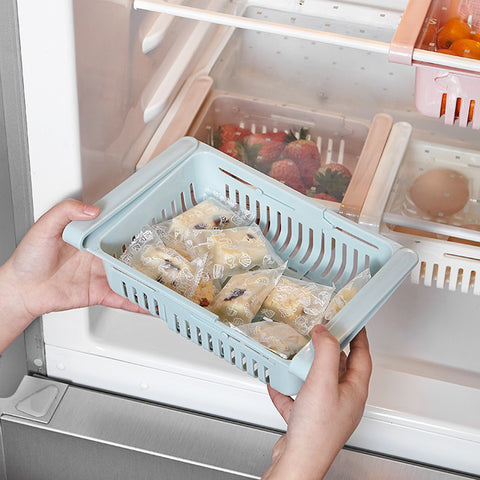 Plastic retractable Fridge Drawer Organizer