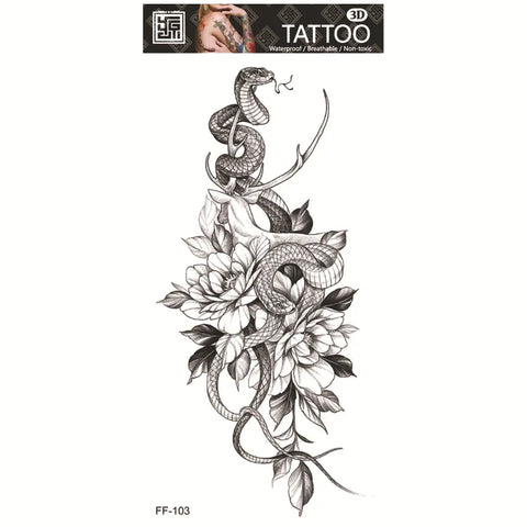 Color Flower Tattoo Sticker