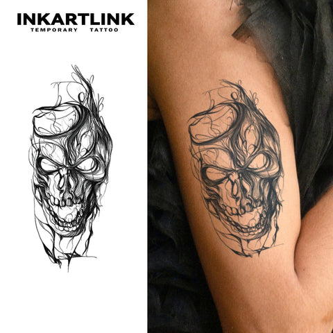 Skull Temporary Tattoo Sticker