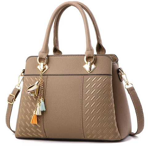 Tasseled Elegance: Embroidered Crossbody Tote