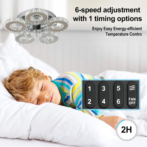 Luxora Beam Luxury Crystal Ceiling Fan