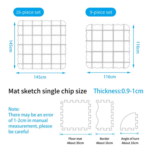 9-16 Pcs Set Puzzle Floor Mat