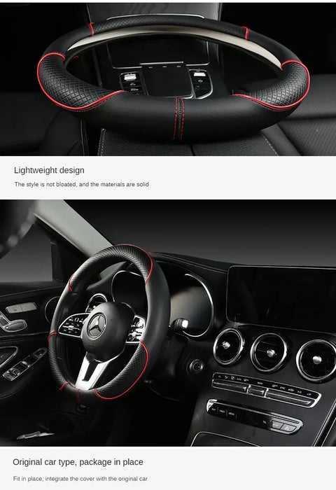 Leather Steering Wheel Cover