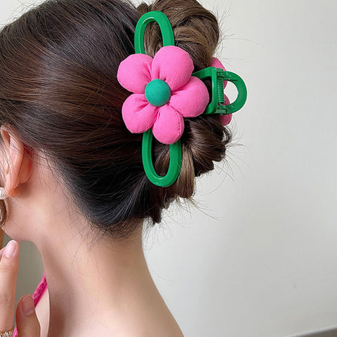 40 Styles Plush Synthetic Fabric Flower Hair Claw