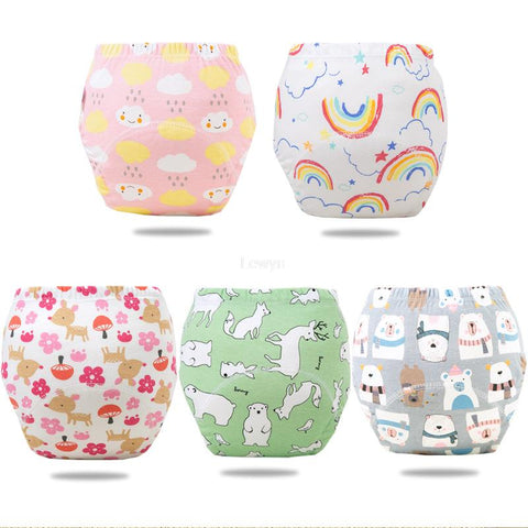 5PCS Reusable Cotton Baby Training Diapers