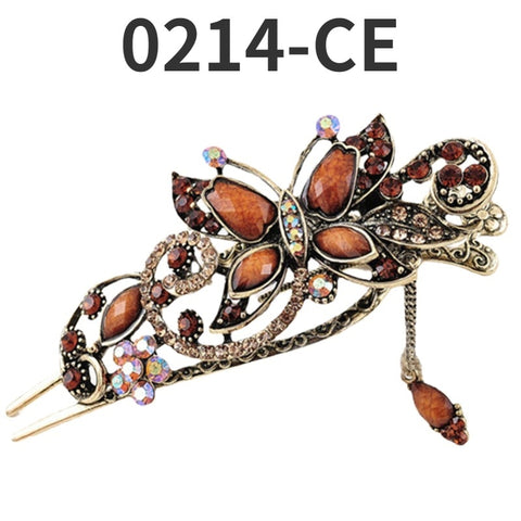 Exquisite Peacock Flower Crystal Hair Pin
