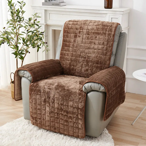 1/2/3 Seat Soft Plush Recliner Sofa Cover