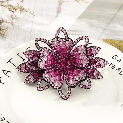 Elegant Rhinestone Flower Hair Clip