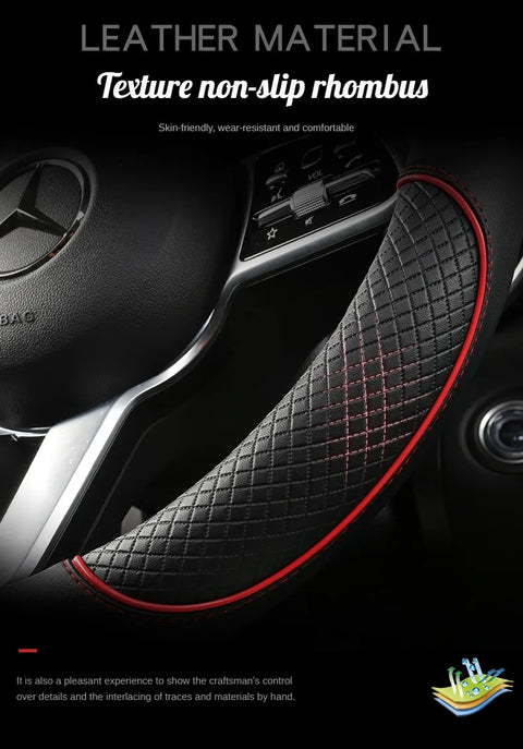 Leather Steering Wheel Cover