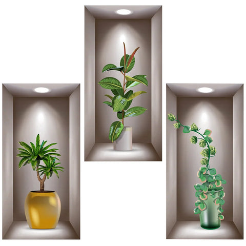Green Plant Potted Wall Sticker