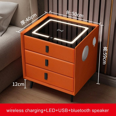 Smart Bedside with Phone Wireless Charger Light Speaker
