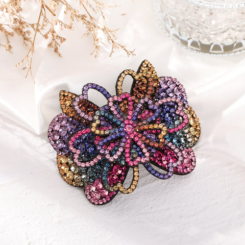 Elegant Rhinestone Flower Hair Clip