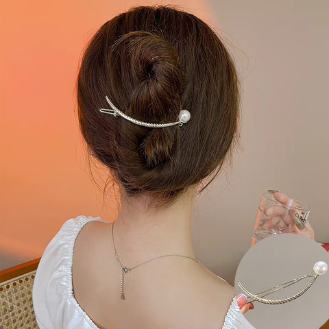 Elegant Rhinestone Metal Hair Pin