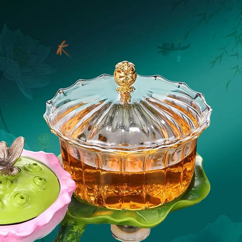 Lotus Essence: Heat-Resistant Kungfu Tea Set