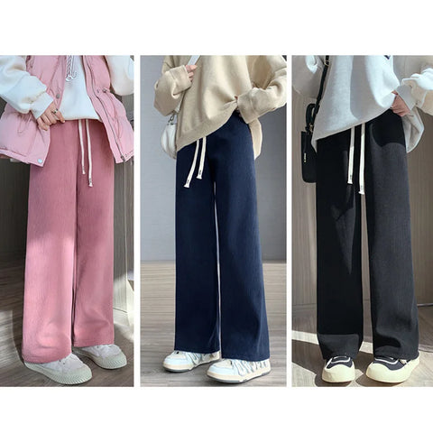 Warm Fleece Wide Leg Pants