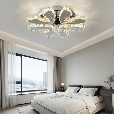 Luxora Beam Luxury Crystal Ceiling Fan