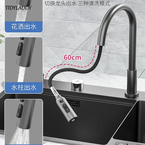 Intelligent Double Tank Waterfall Kitchen Sink
