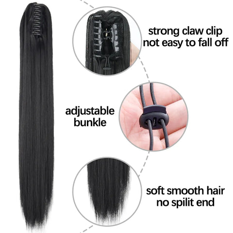 50 Styles Synthetic Long Straight Hair Claw