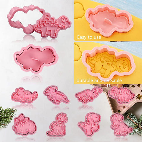 8PCS Dinosaur Cookie Mold Cutter