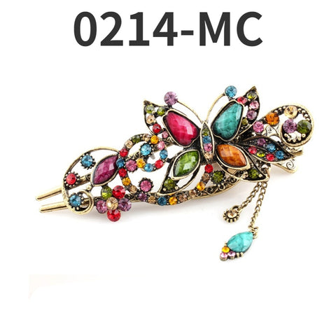Exquisite Peacock Flower Crystal Hair Pin