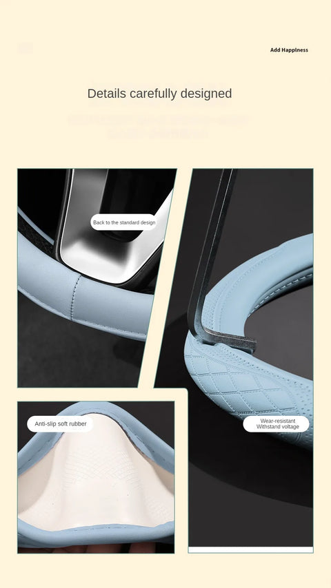 Leather Steering Wheel Cover