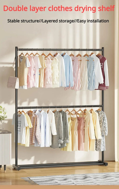 Movable Clothes Drying Rack