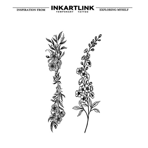 Sketch Floral Temporary Tattoo Sticker