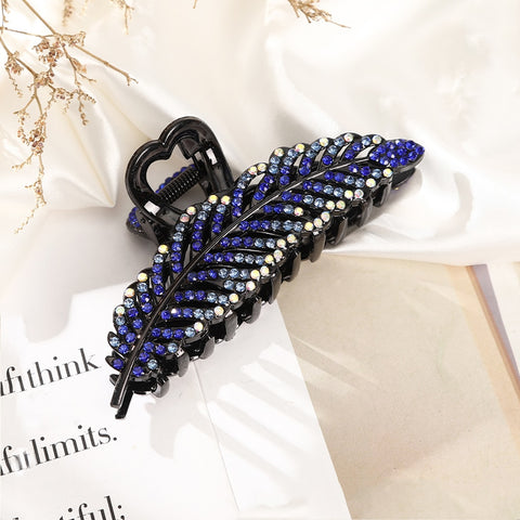 Rhinestone Leave heart Hair Claw