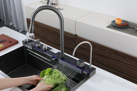 Smart Digital Waterfall Kitchen Sink