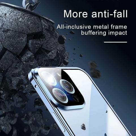 360 Full Lens Protection Metal Magnetic Phone Protector with Snap Lock