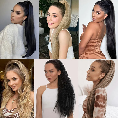 50 Styles Synthetic Long Straight Hair Claw