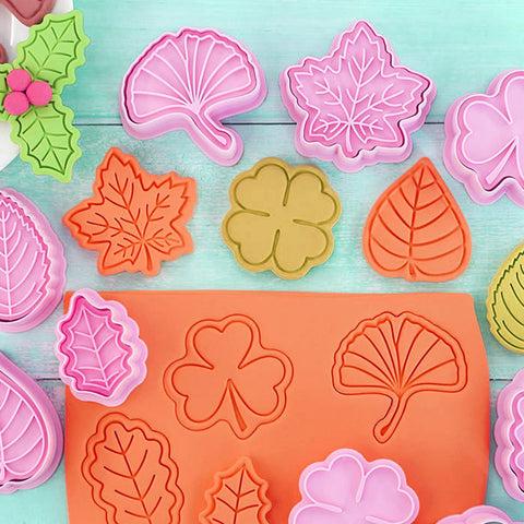 8PCS Leaf Cookies Mold Cutter