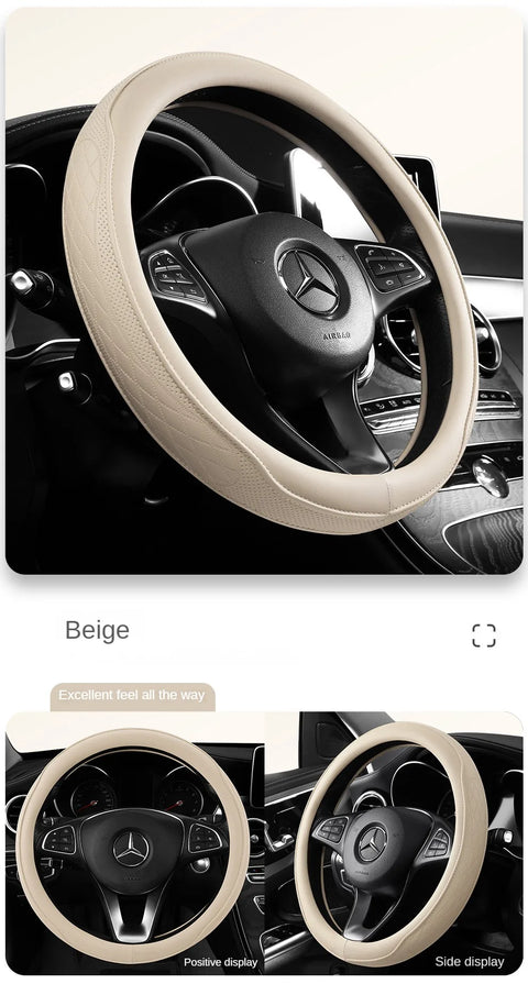 Leather Steering Wheel Cover