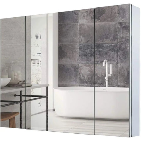 Triple-Door Mirror Cabinet