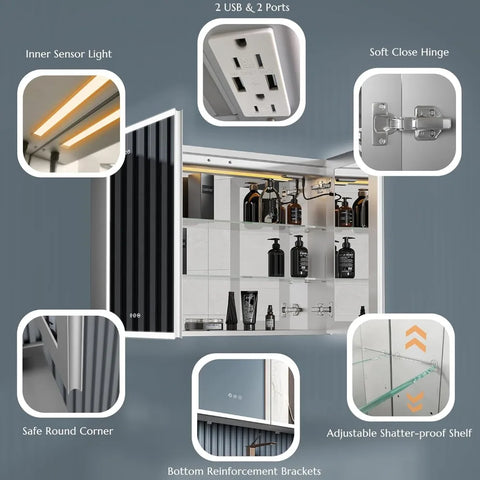Touch LED Mirror Storage Cabinet