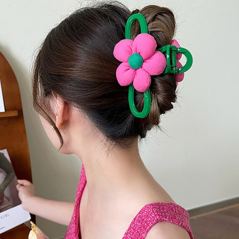 40 Styles Plush Synthetic Fabric Flower Hair Claw