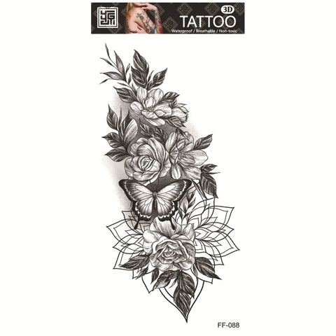 Color Flower Tattoo Sticker