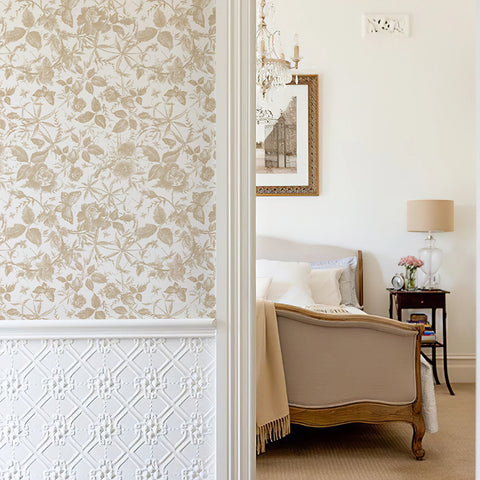 Gold Butterfly Leaf Wallpaper