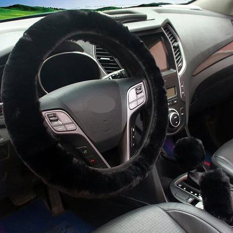 Plush Car Steering Wheel Cover