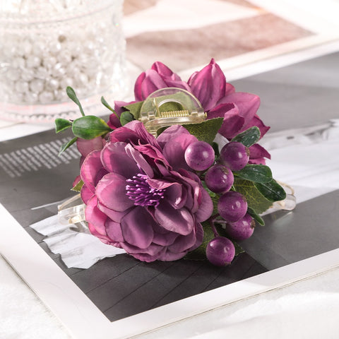 40 Styles Plush Synthetic Fabric Flower Hair Claw