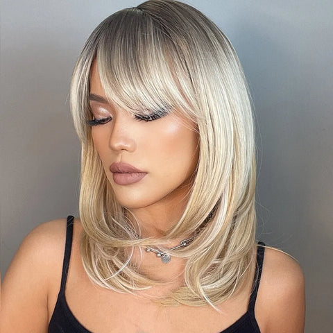 Short to Medium Layered Cut Hair Wig