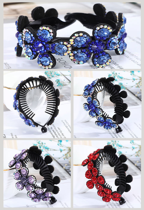 Rhinestone Flower Bun Hairpin