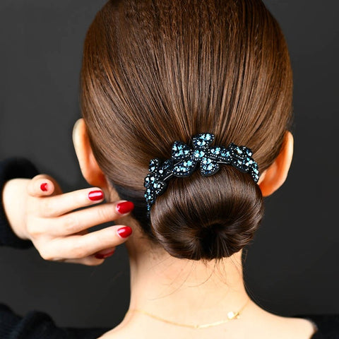 Rhinestone Flower Bun Hairpin