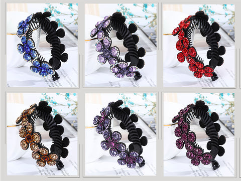 Rhinestone Flower Bun Hairpin